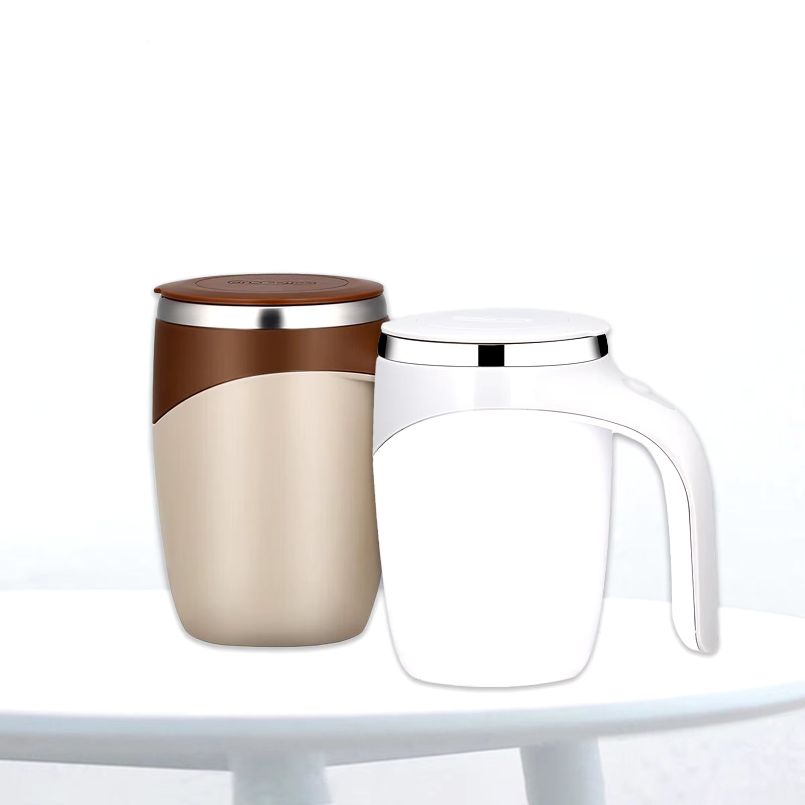 380Ml Self Stirring Mug with Lid Automatic Magnetic Stirring Coffee Cup Electric Stainless Steel Self Mixing Coffee Cup